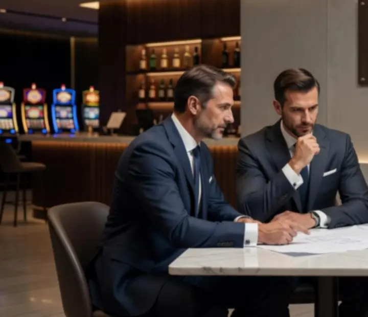 Az Aura Coffee House alapítóinak bensőséges beszélgetése egy elegáns, kortárs kávélounge belső terében